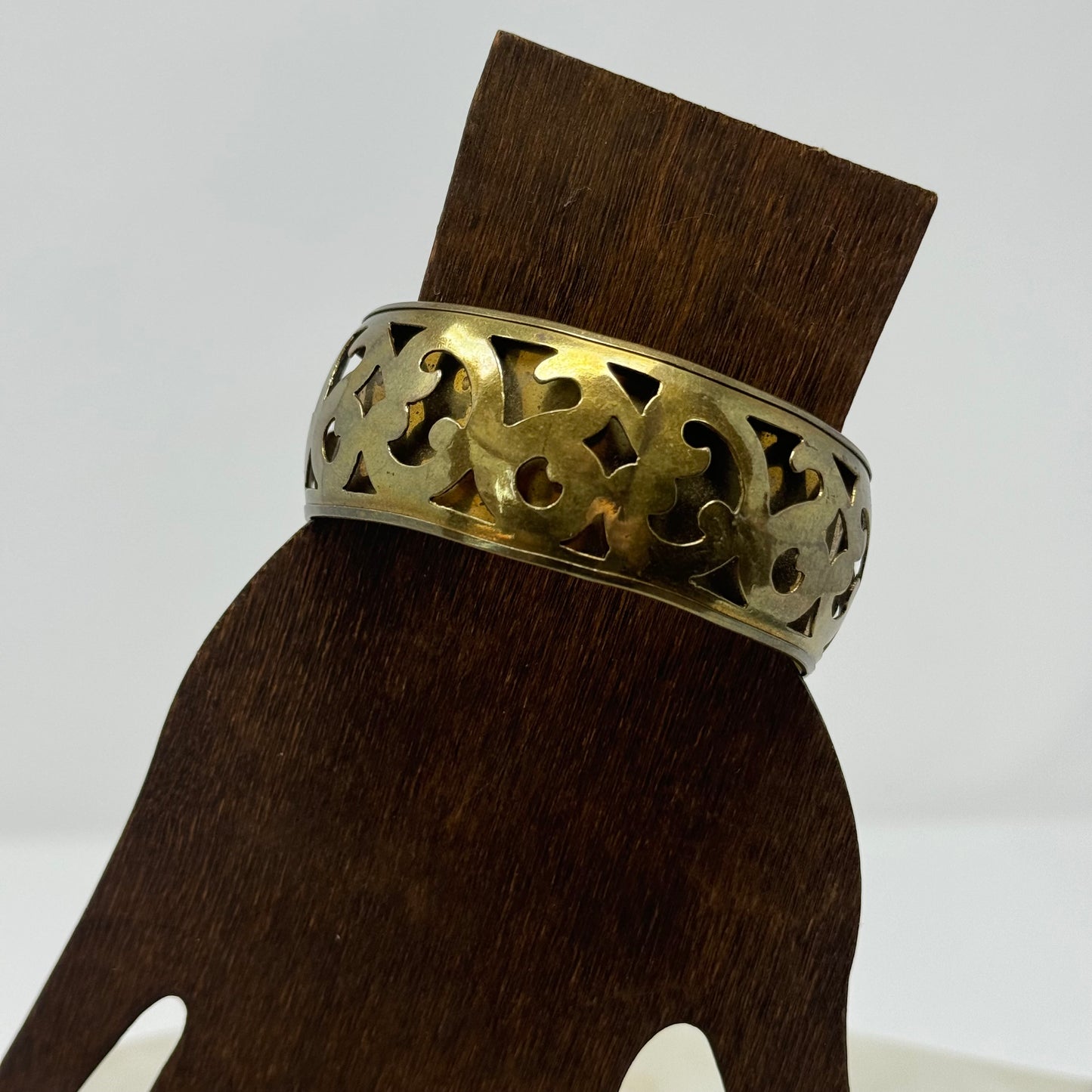 Vintage Brass Filigree Cuff Bracelet, Bohemian Statement Jewelry, Handcrafted Artisan Design