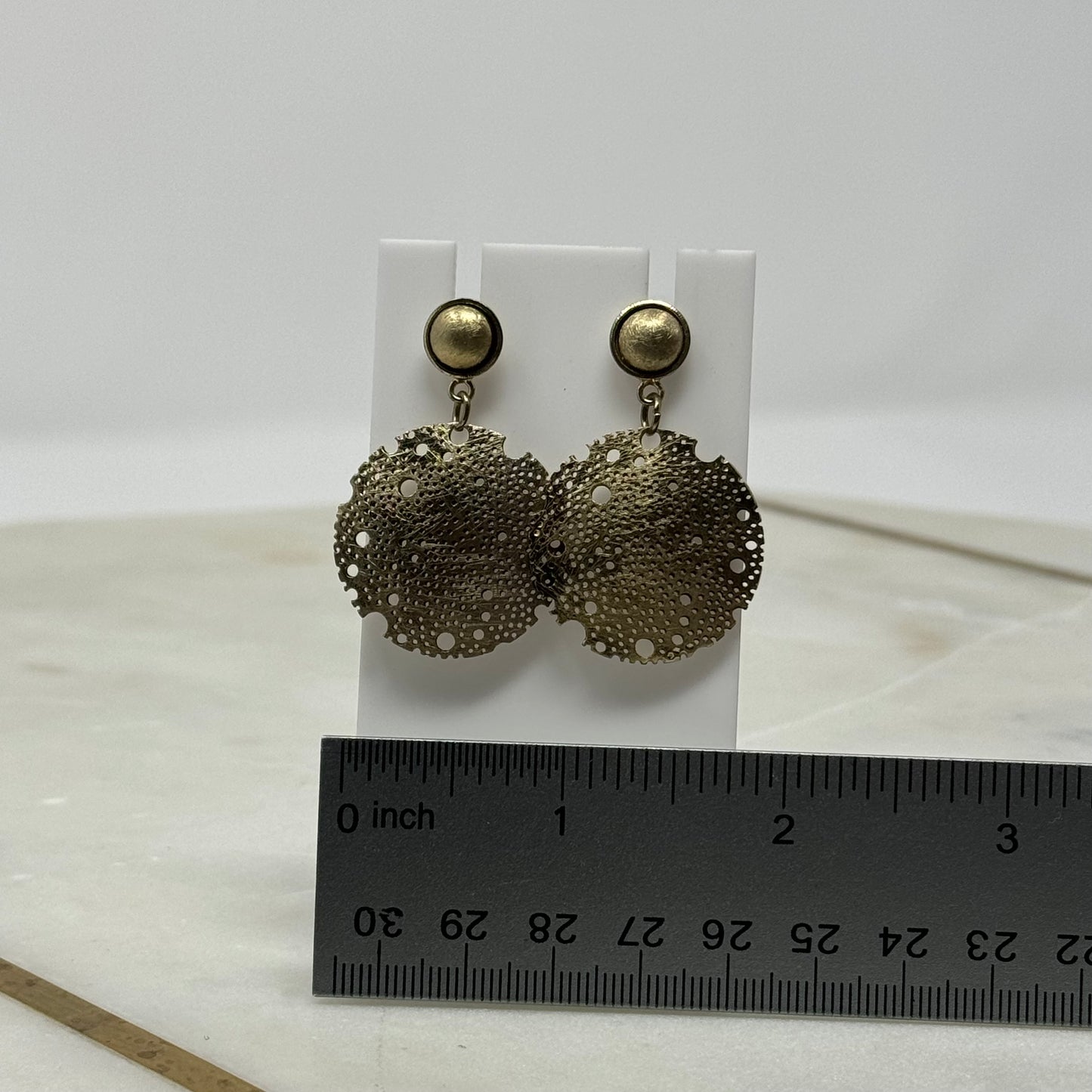 Boho Textured Gold Dangle Post Earrings