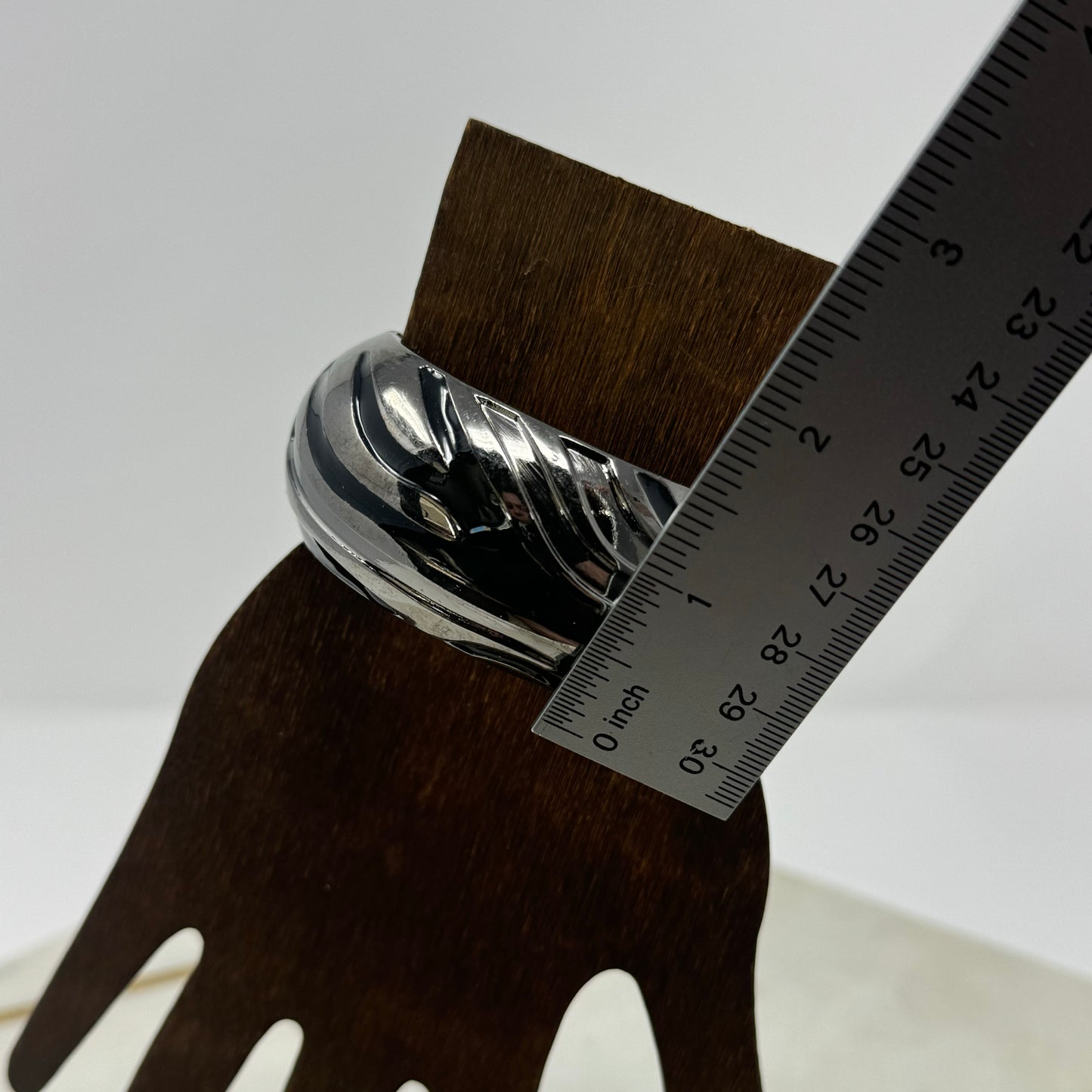 Bold Metallic Bangle Bracelet, Sleek Modern Wave Design, Statement Jewelry