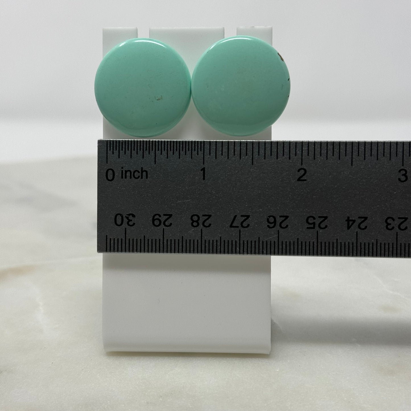 Vintage Round Mint Clip-On Earrings