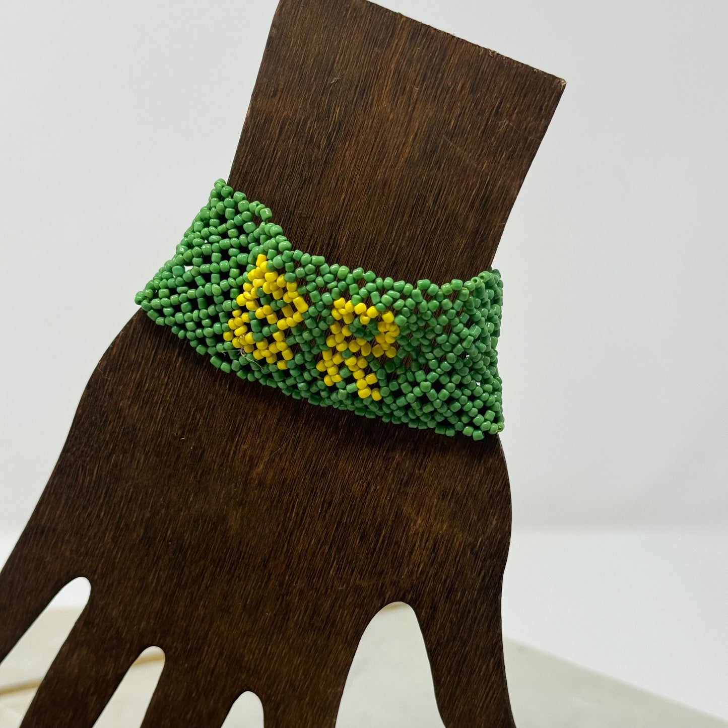 Bracelet Brazil Multi-Layer Seed Beaded Cuff Flag 6.5 in Fashion Jewelry