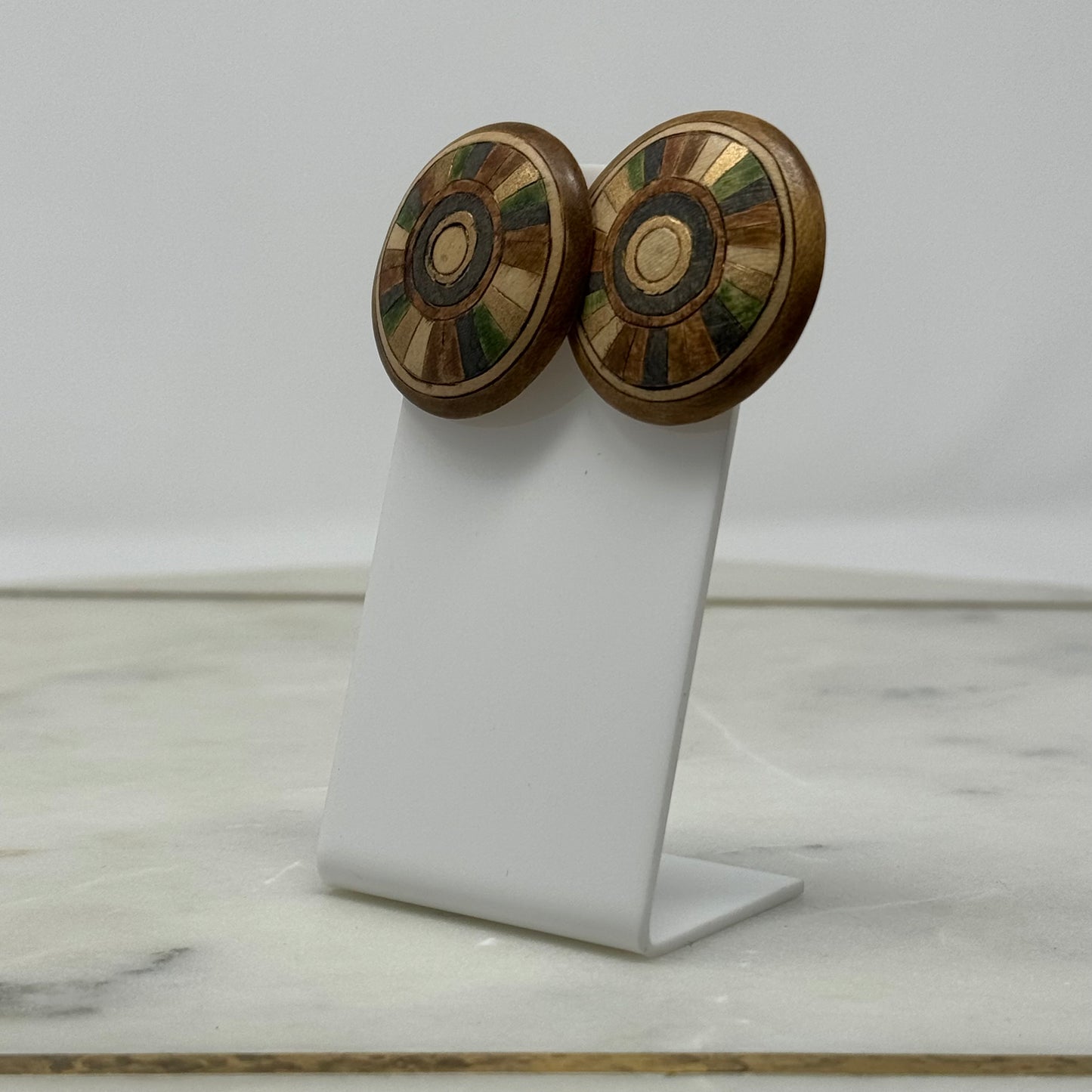 Boho Wood Tribal Post Earrings