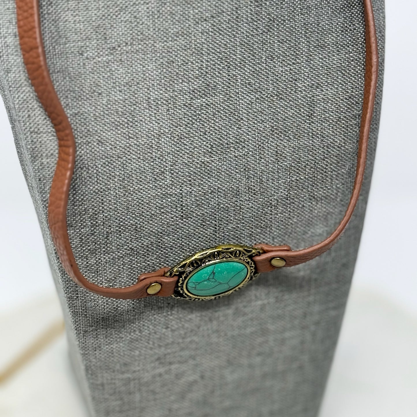 Necklace Boho Southwest Leather Turquoise Pendant 18 in Fashion Jewelry