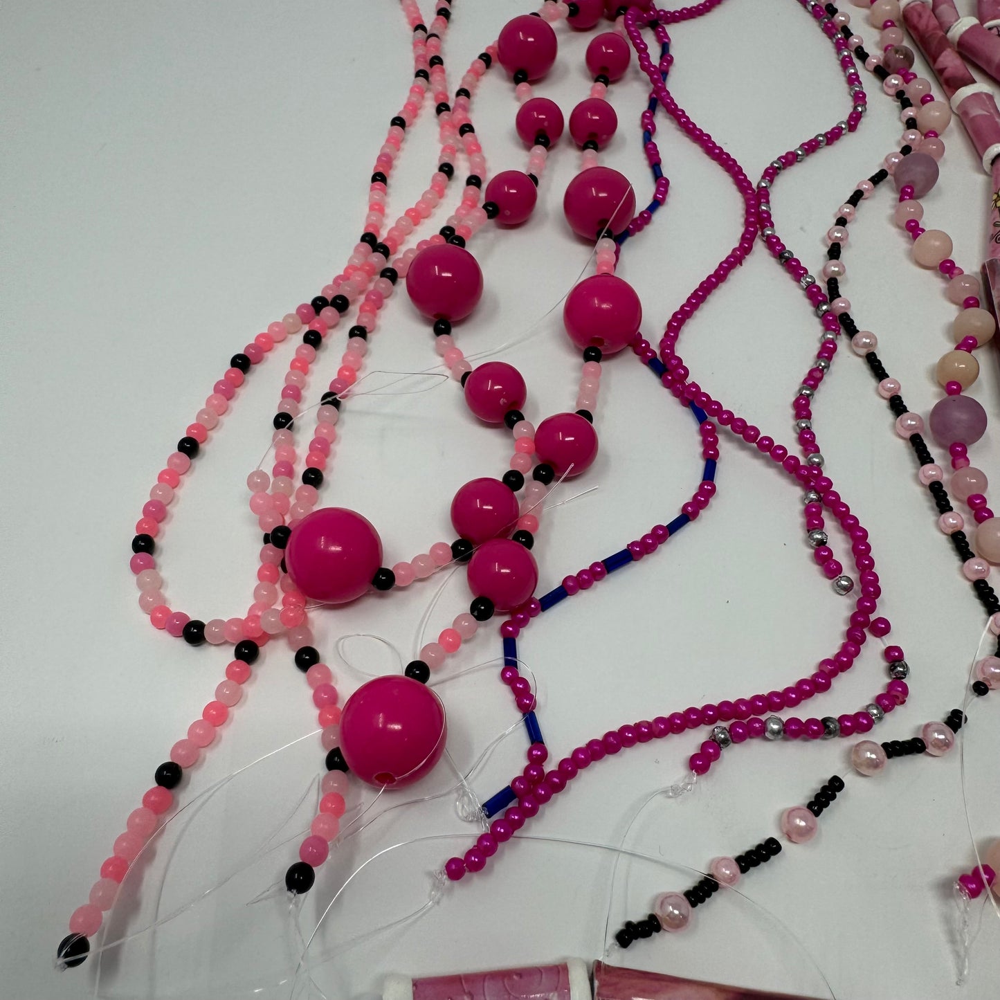 Reclaimed Pink Beads Assortment Vibrant Mixed Beads for Crafting & Jewelry Making Eco-Friendly Supplies