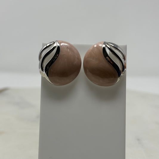 Vintage Monet Enamel Blush Post Earrings