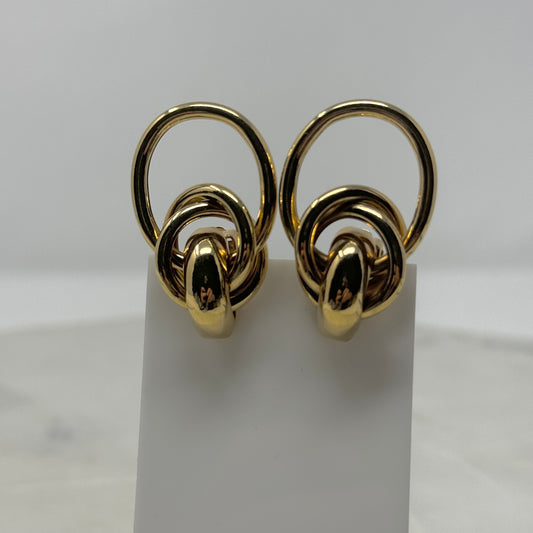 Vintage Gold Knotted Droop Clip-On Earrings