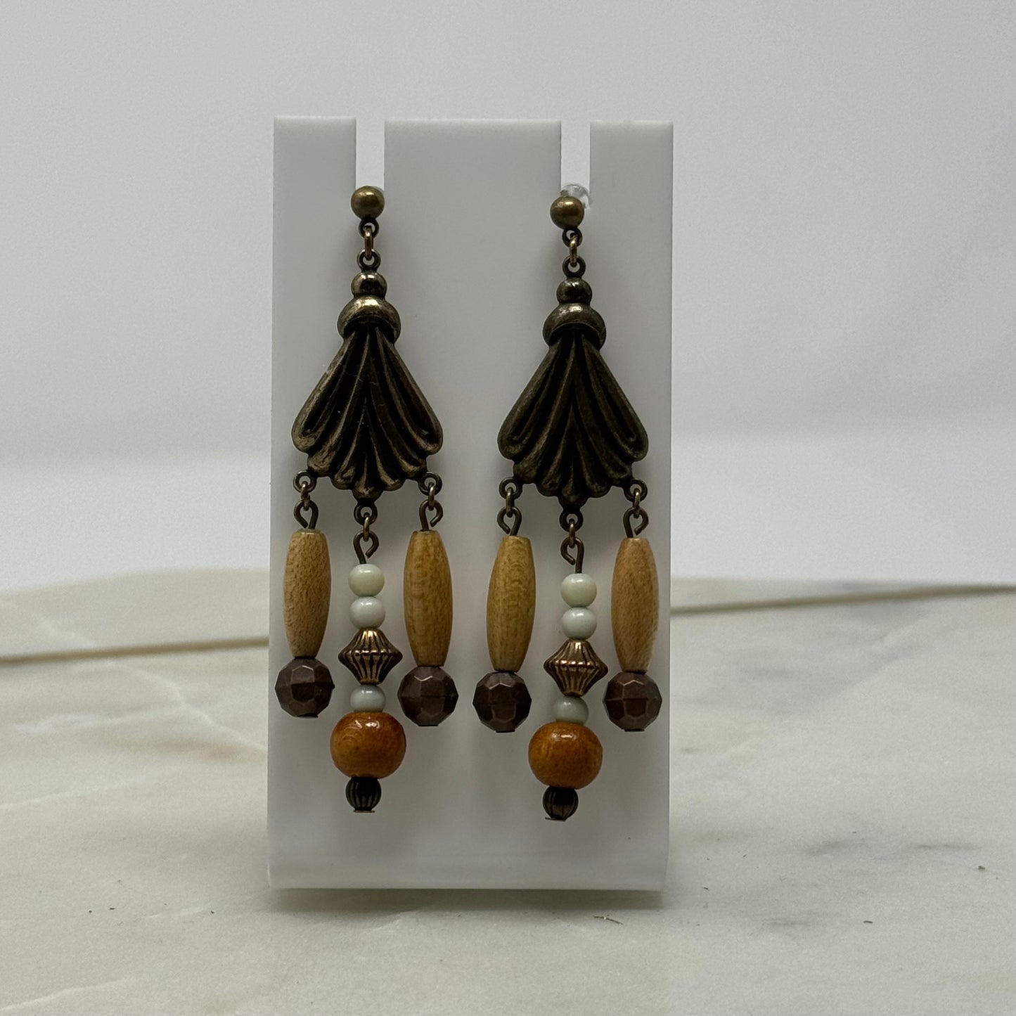 Boho Beaded Chandelier Statement Earrings