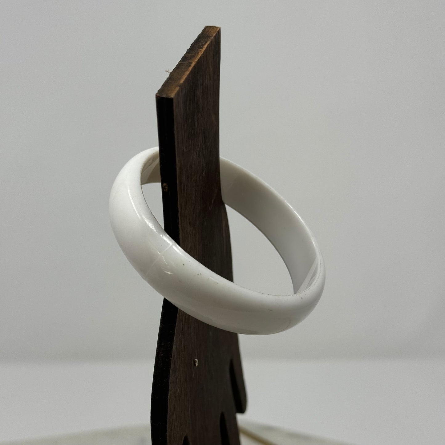 White Lucite Bangle Bracelet - Retro 1960s Style, Mod Fashion, Chunky Statement Jewelry