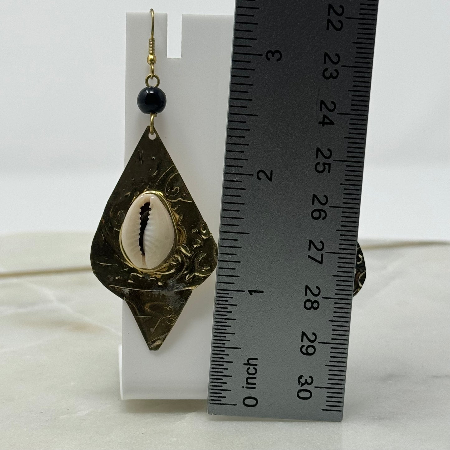 Boho Shell Dangle Metal Statement Earrings