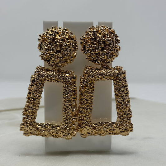 Boho Gold Tribal Metal Dangle Earrings