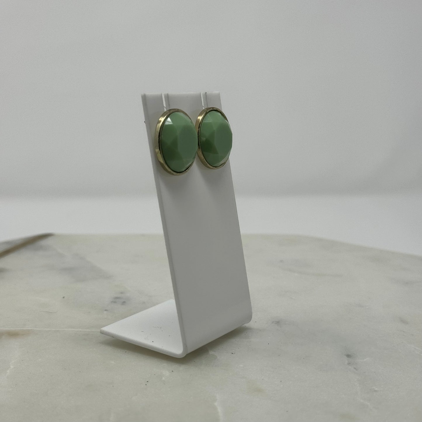 Boho Tribal Mint Faceted Gem Post Earrings