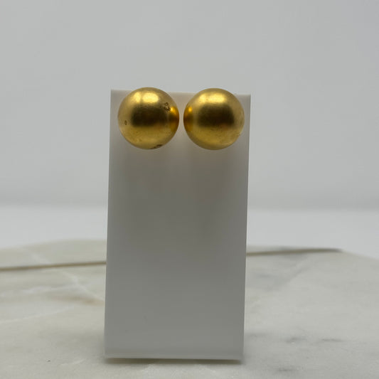 Vintage Gold Sphere Metal Statement Earrings