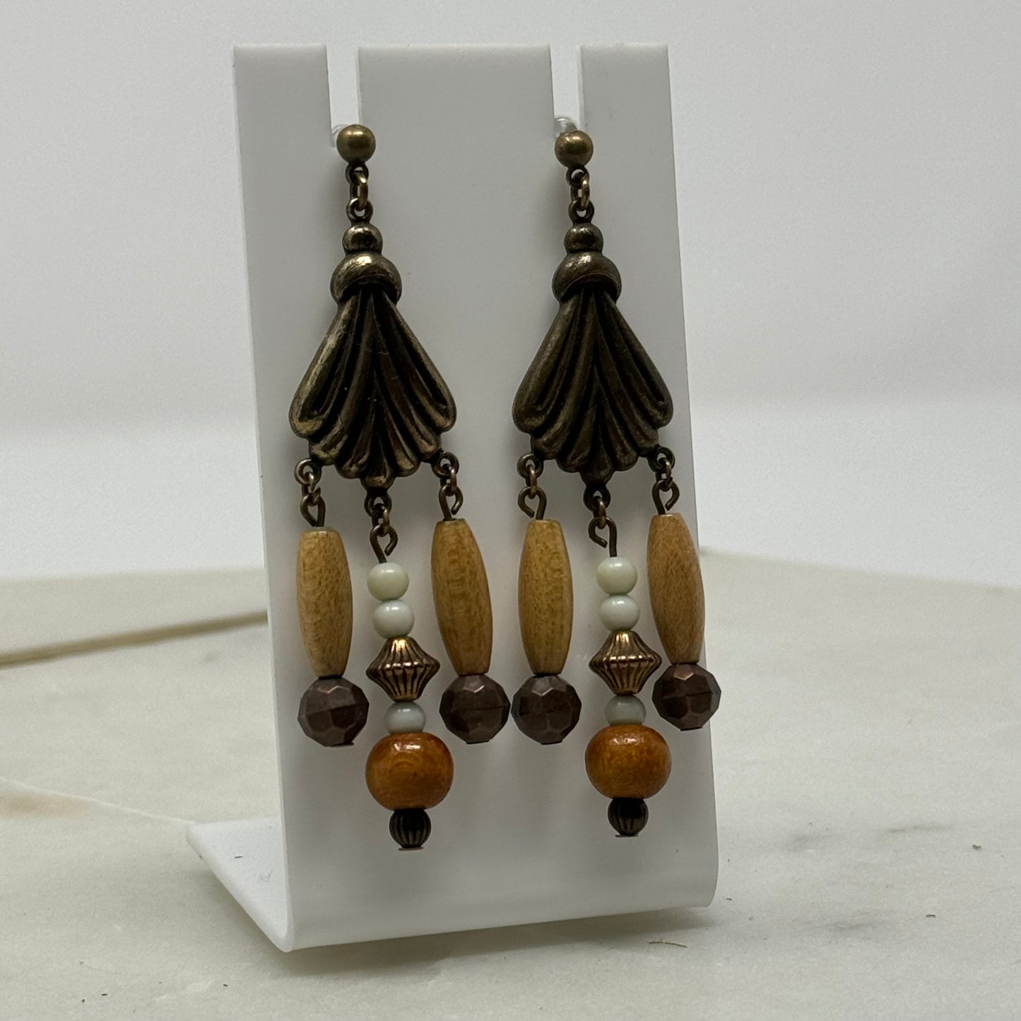 Boho Beaded Chandelier Statement Earrings