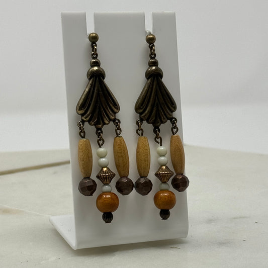 Boho Beaded Chandelier Statement Earrings