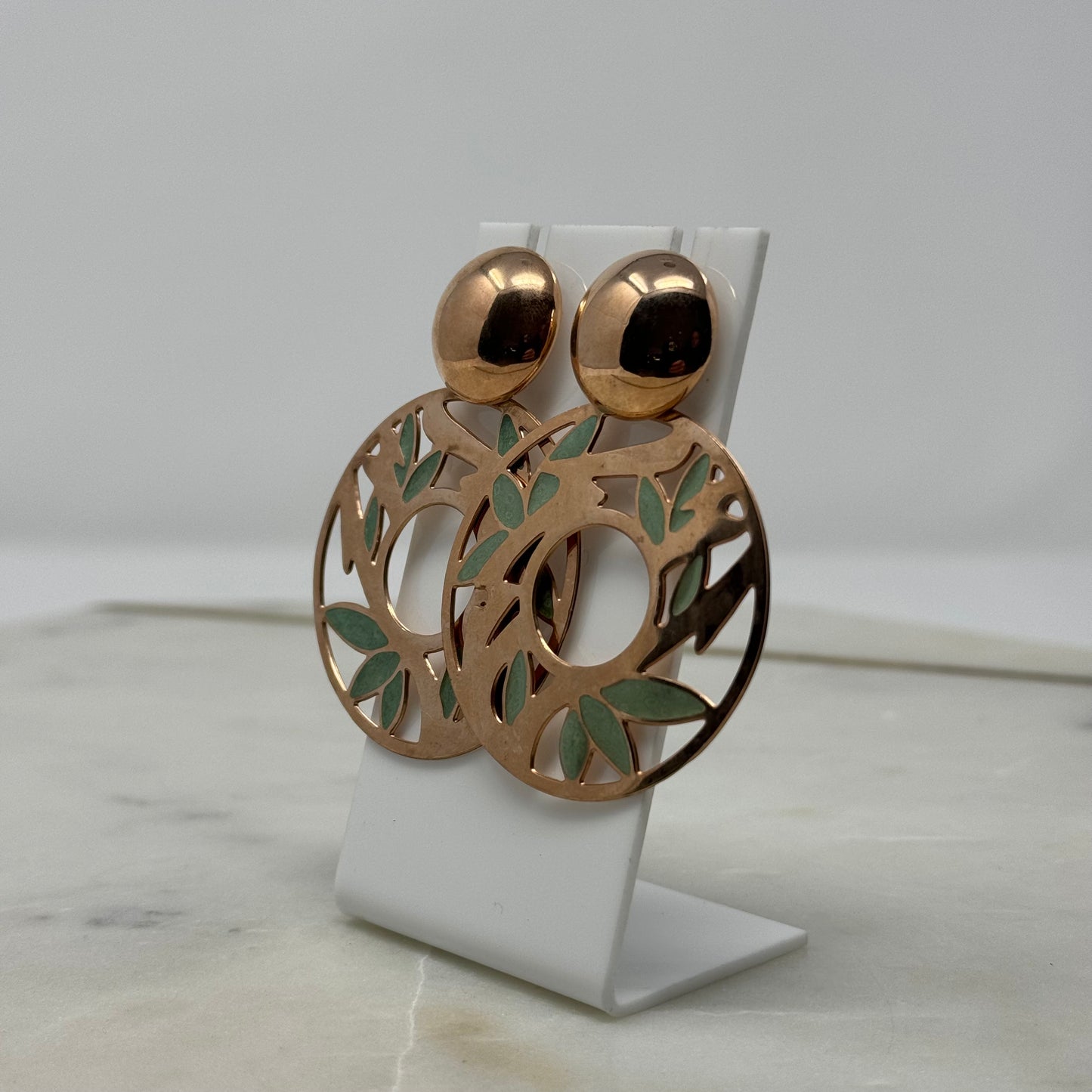 Boho Copper Dangle Post Earrings