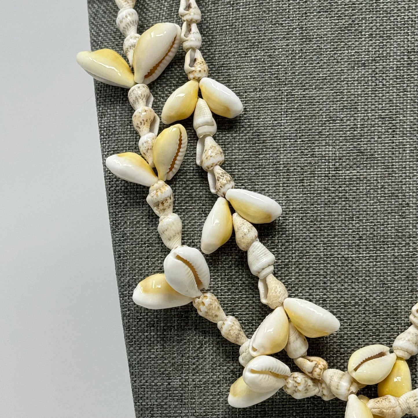 Boho Beach Shell Necklace with Cowrie & Cone Shells - Handmade Multi-Strand Statement Jewelry