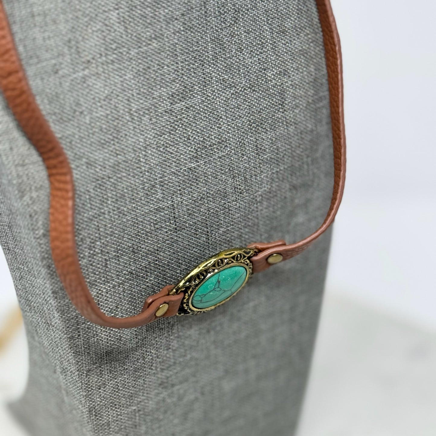 Necklace Boho Southwest Leather Turquoise Pendant 18 in Fashion Jewelry