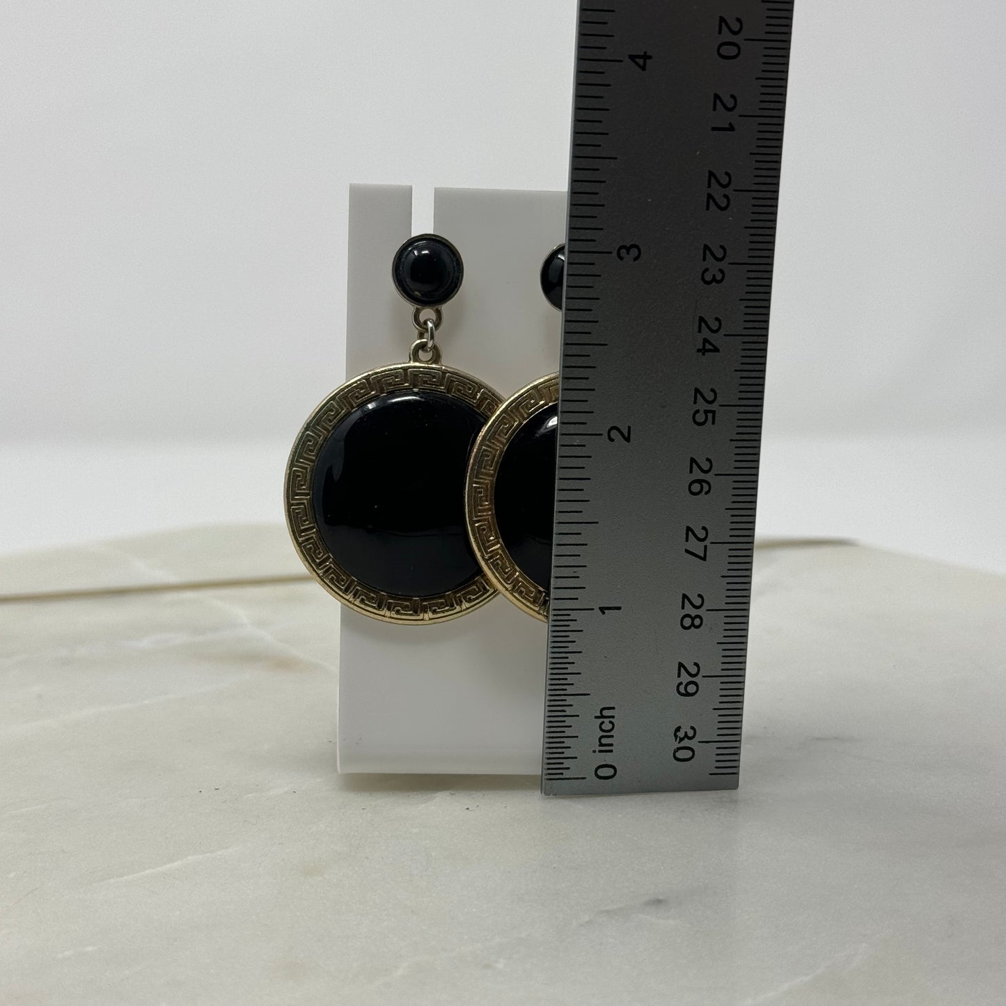 Bold Gold & Black Boho Tribal Dangle Earrings