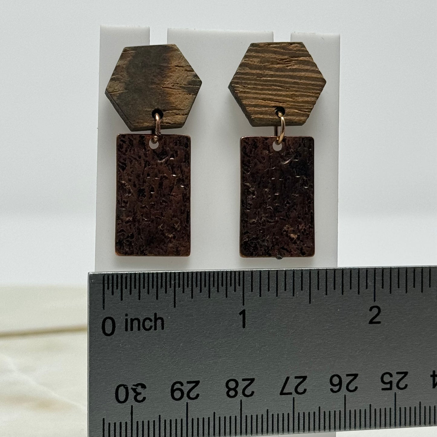 Boho Dual Material Tribal Dangle Post Earrings