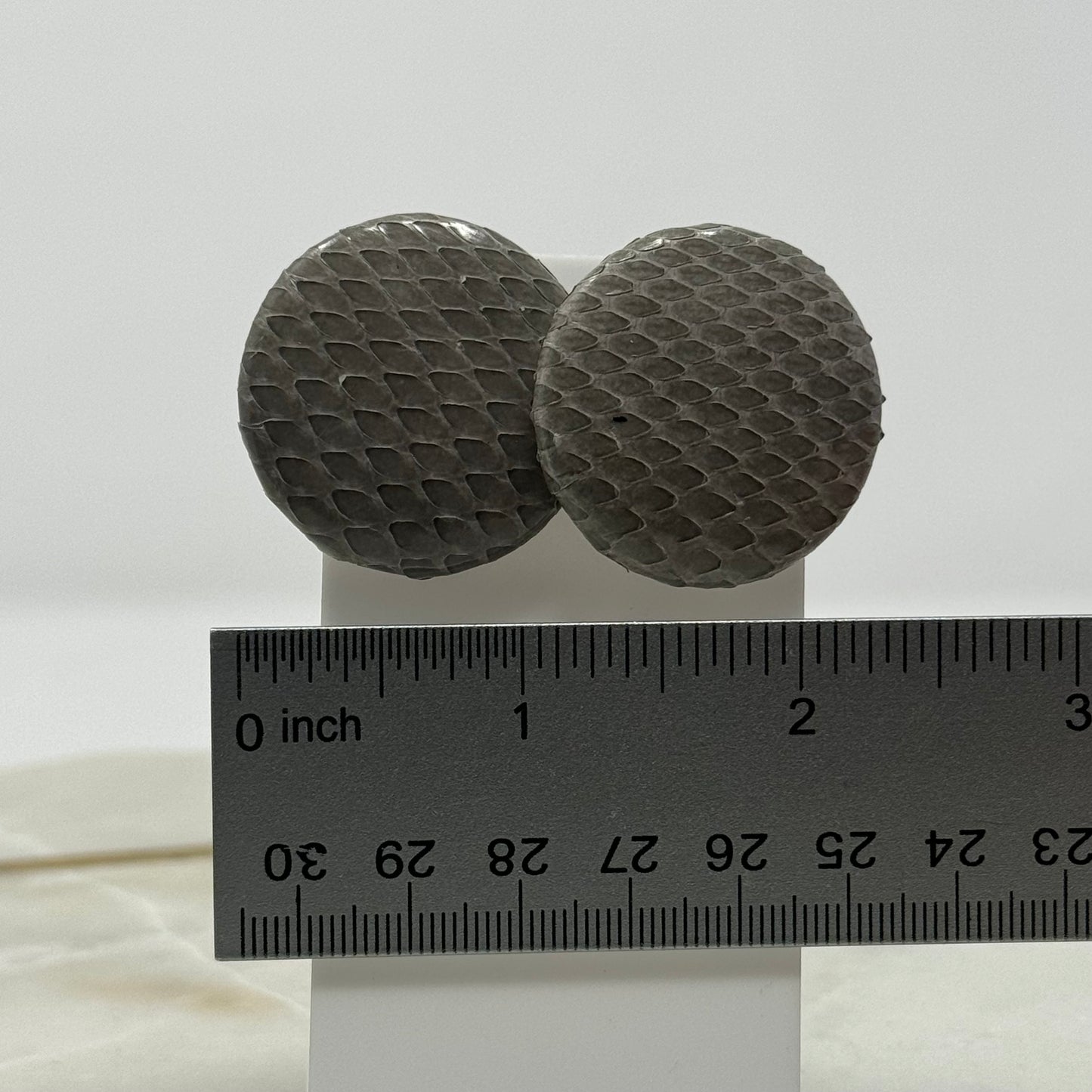 Boho Large Round Leather Post Earrings