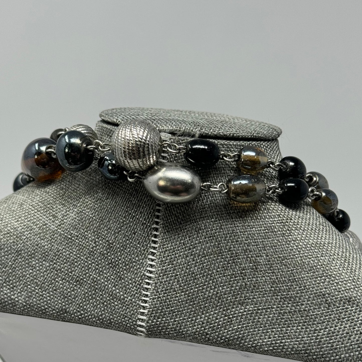 Necklace Boho Southwestern Statement Glass Metal Beads 48 in