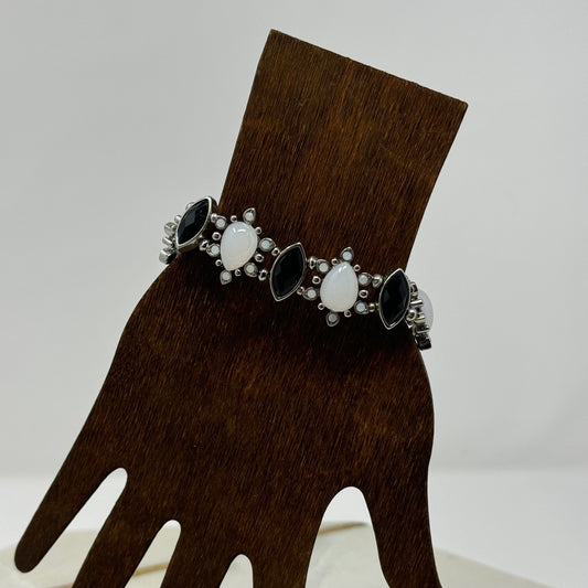 Bracelet Boho Southwest Segmented Metalwork Links Bangle Cuff 7.5 in Costume Jewelry