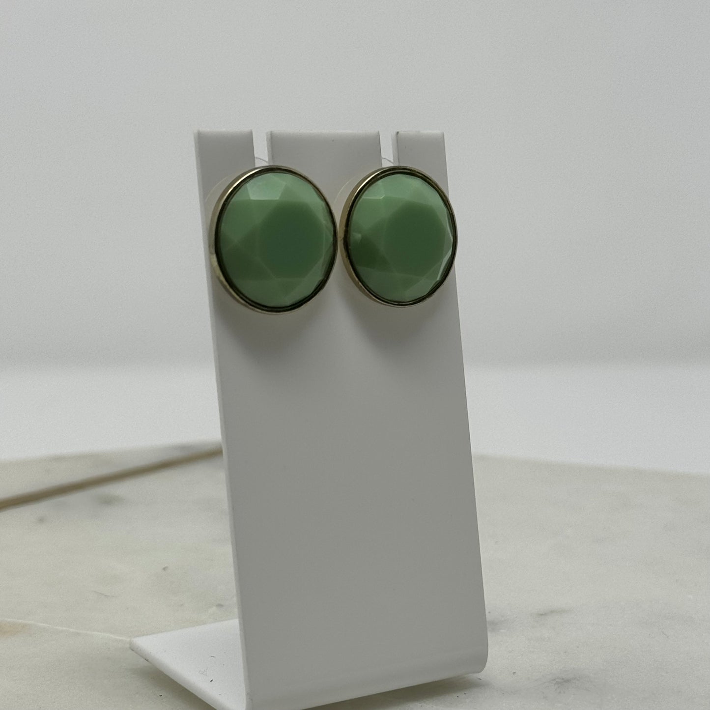Boho Tribal Mint Faceted Gem Post Earrings