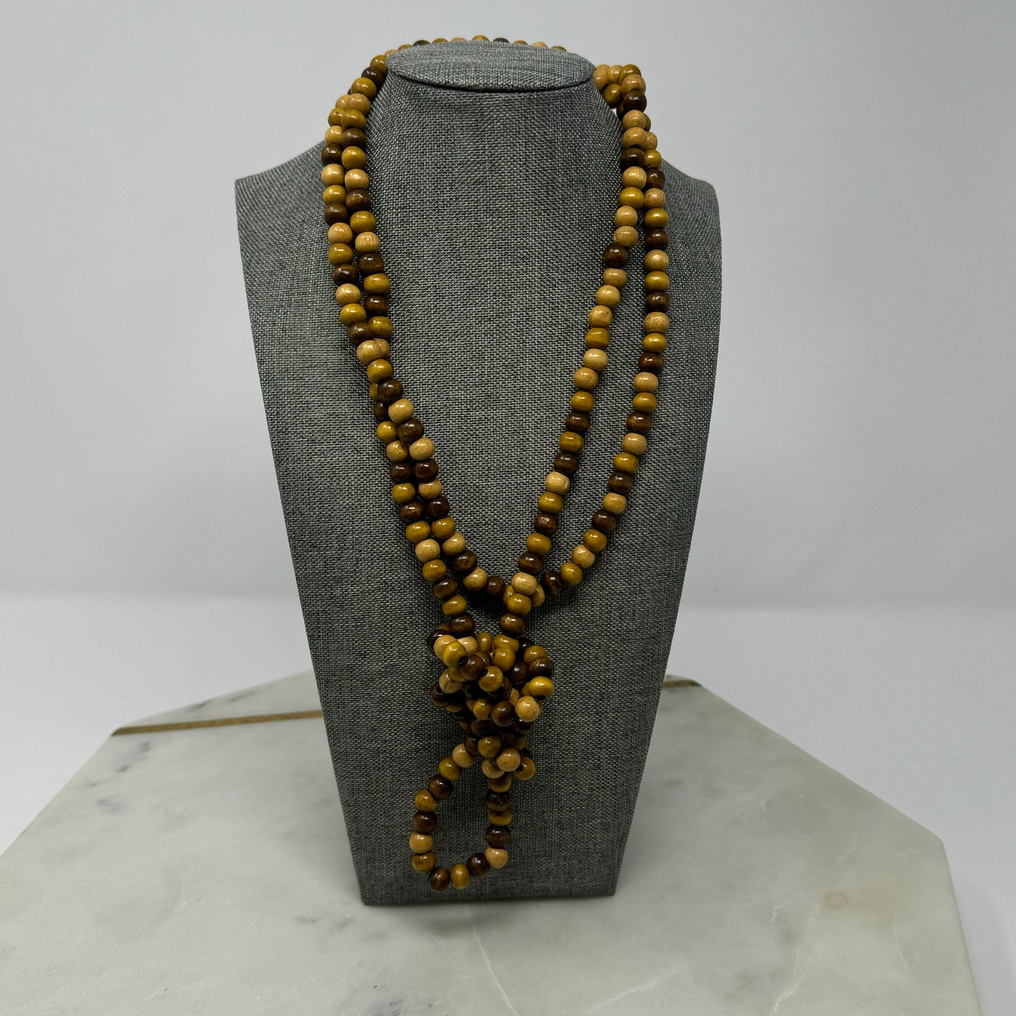Boho Wood Beaded Necklace  Brown Tones Handmade Natural Statement Jewelry Multi-Style