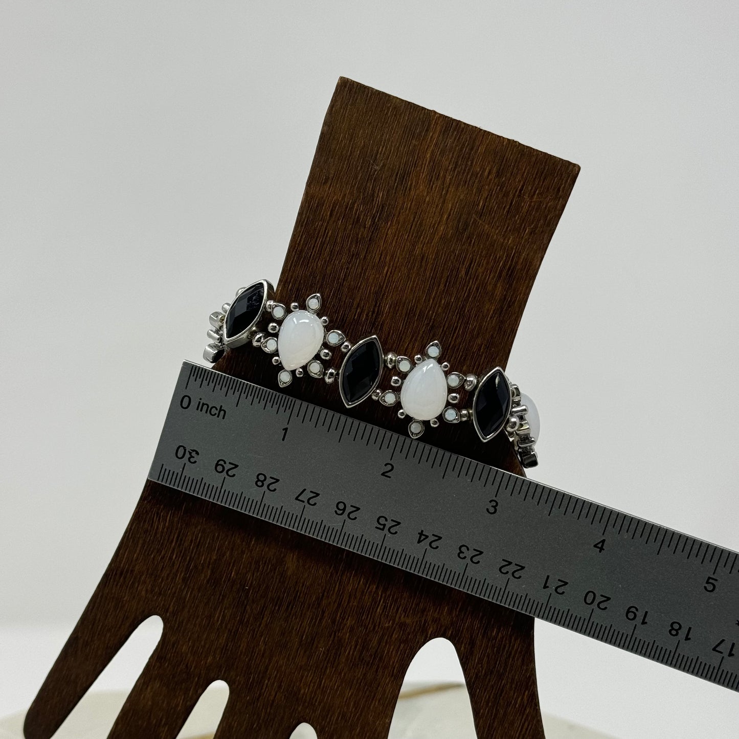 Bracelet Boho Southwest Segmented Metalwork Links Bangle Cuff 7.5 in Costume Jewelry