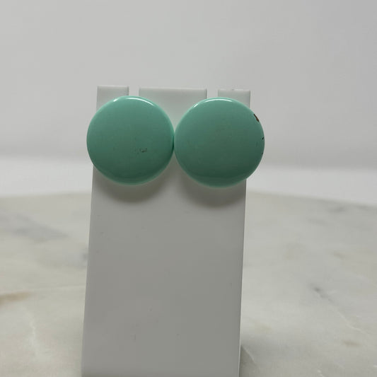 Vintage Round Mint Clip-On Earrings