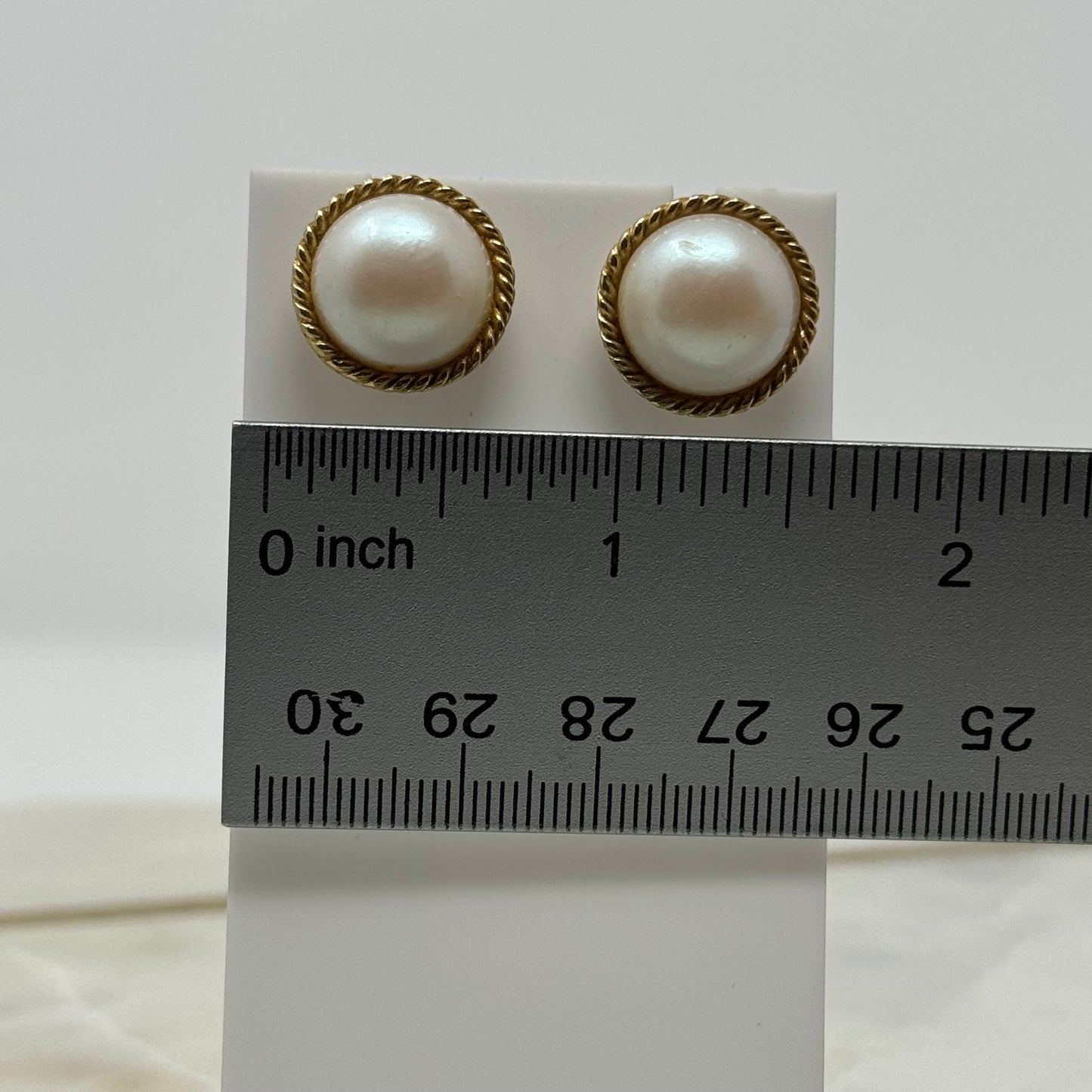Vintage Pearl & Intricate Gold Border Statement Earrings