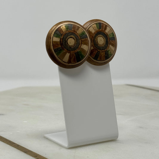 Boho Wood Tribal Post Earrings