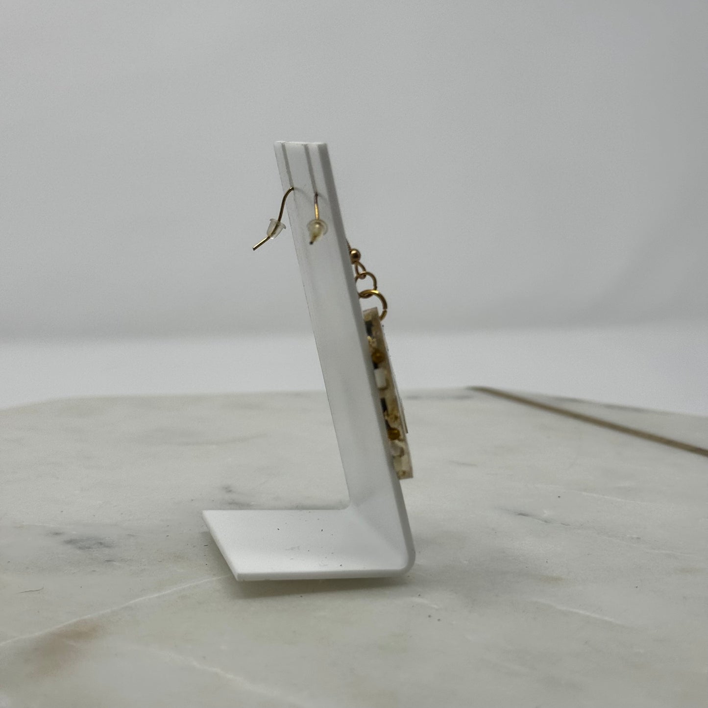 Boho Moon Gold Accent Dangle Hook Earrings