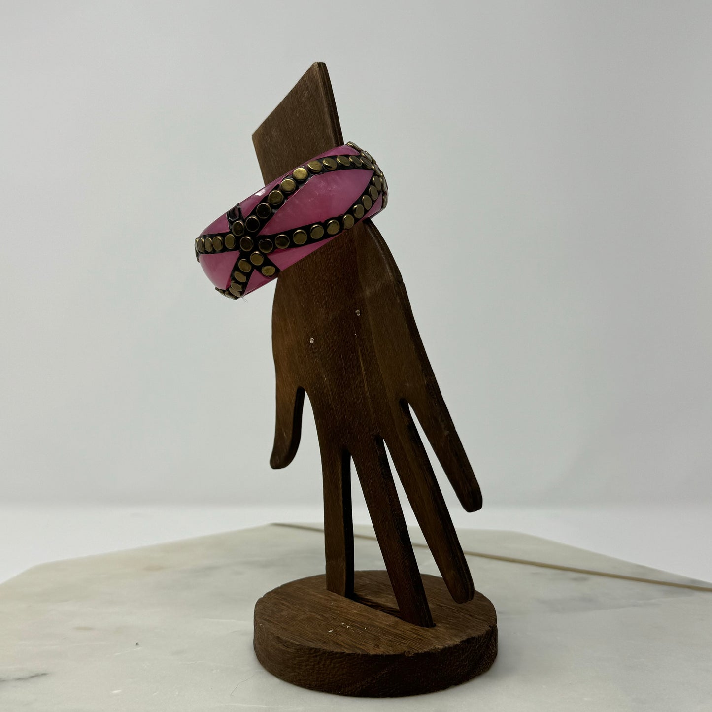 Pink Boho Studded Bangle Bracelet