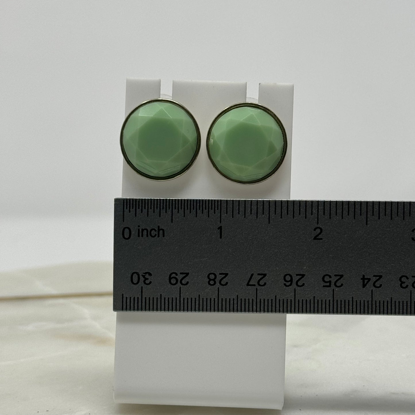 Boho Tribal Mint Faceted Gem Post Earrings