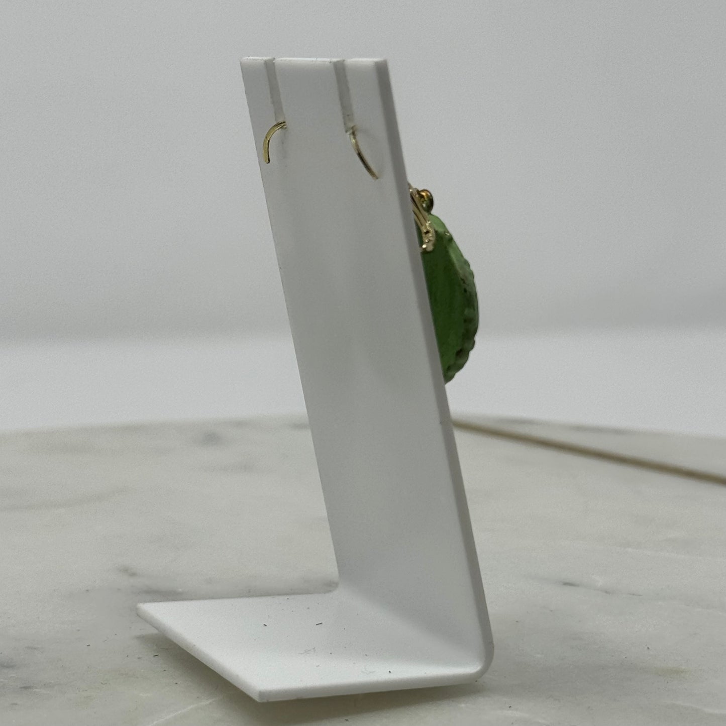 Boho Beachy Green Shell Dangle Hook Earrings