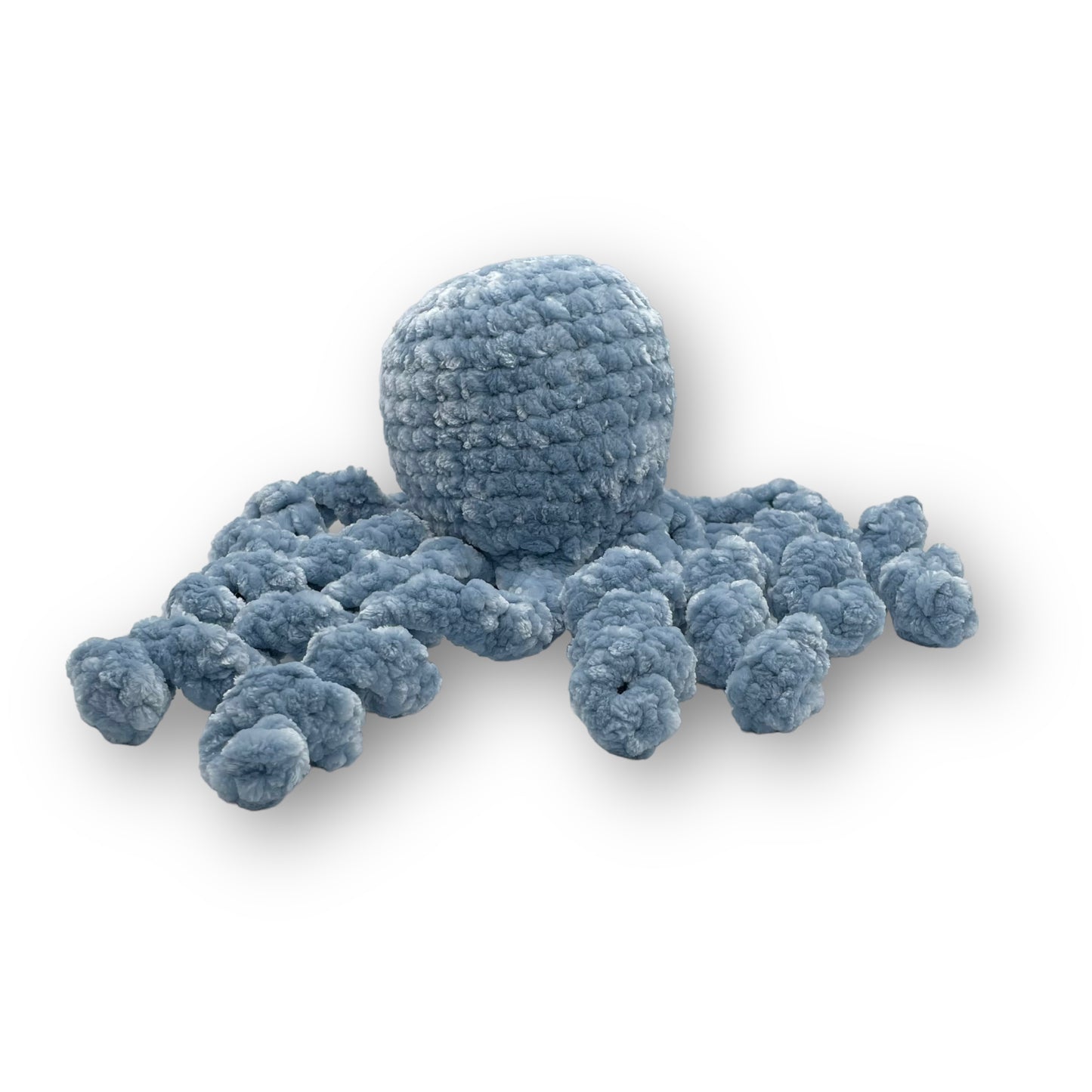Large Light Blue Velvet Octopus