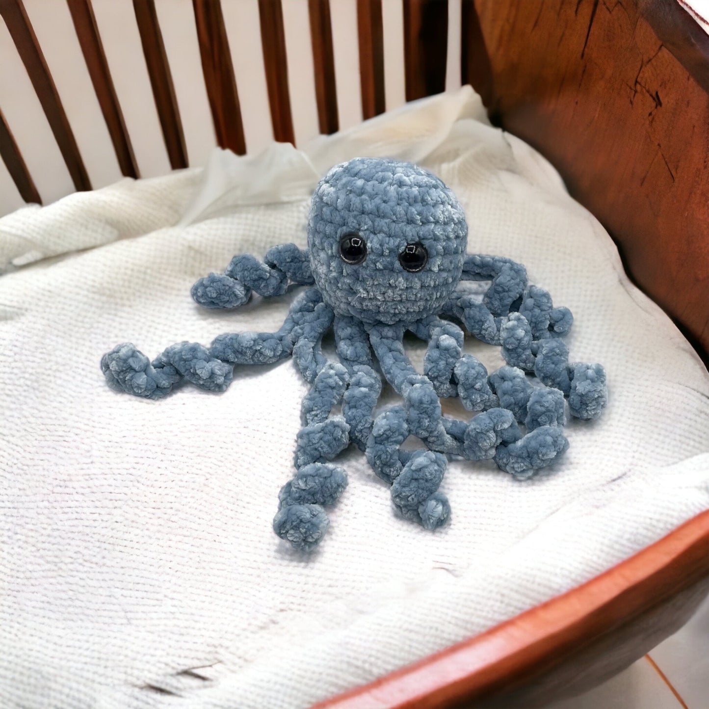 Large Light Blue Velvet Octopus