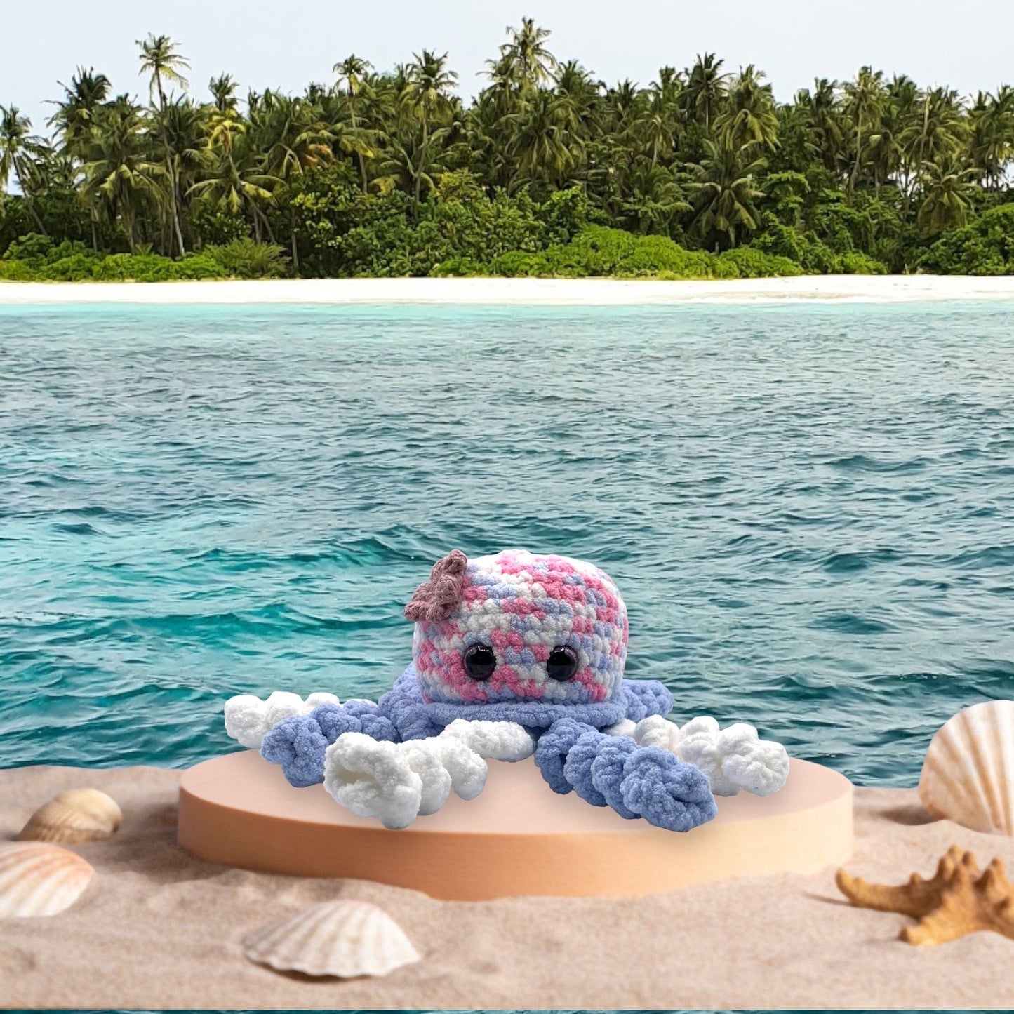 Pink & Blue Plush Octopus