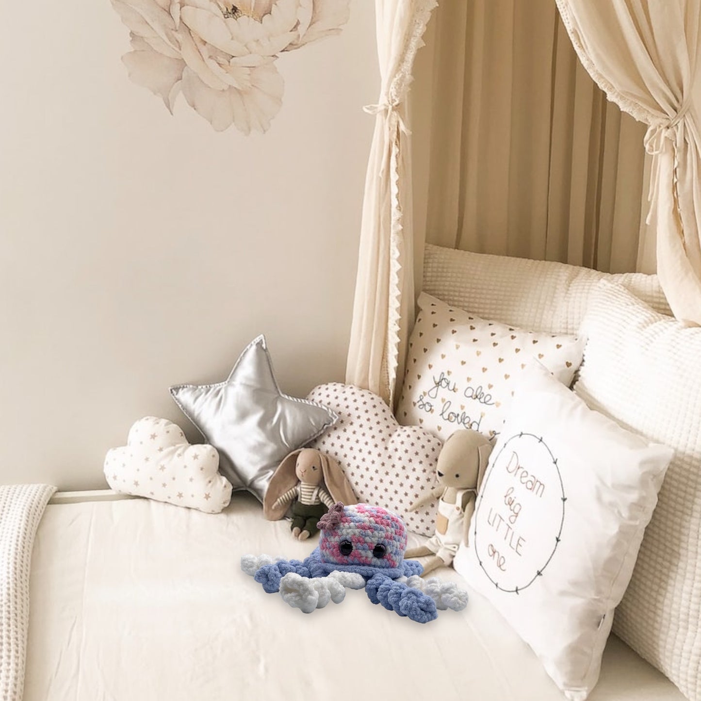 Pink & Blue Plush Octopus