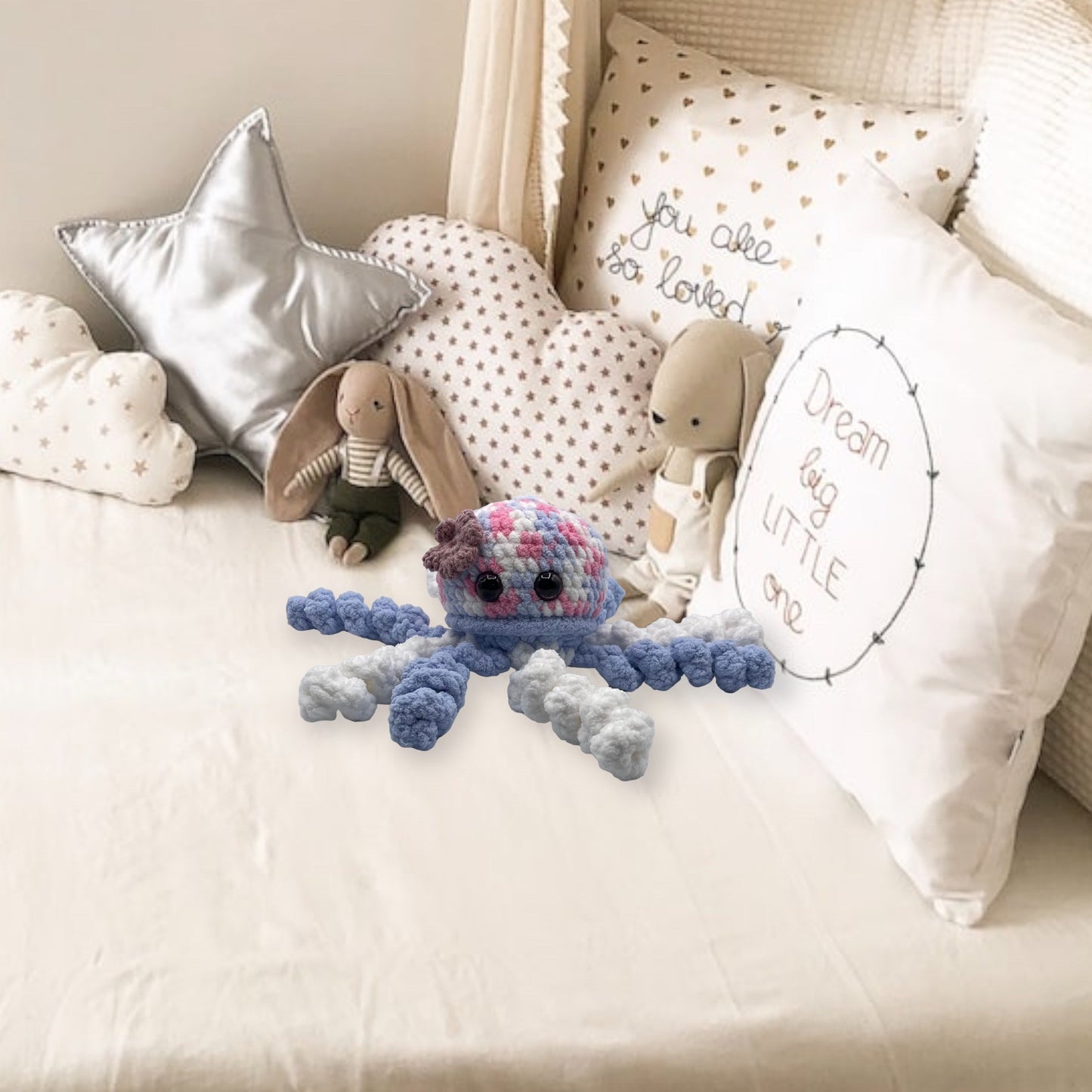 Pink & Blue Plush Octopus